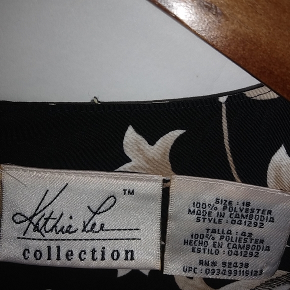 Kathy Lee 18 Black Tan Floral Maxi Dress - Picture 6 of 8